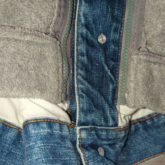 Vintage Faded Glory Blue denim jacket with removable gray sweatshirt - Picture 8 of 9